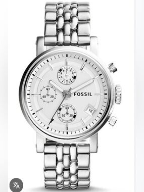 Fossil Silver Stainless Steel Chronograph Watch